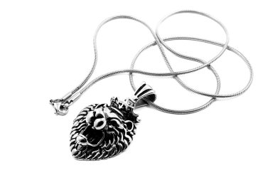 Lüks kolye aslan. Beyaz arka plan