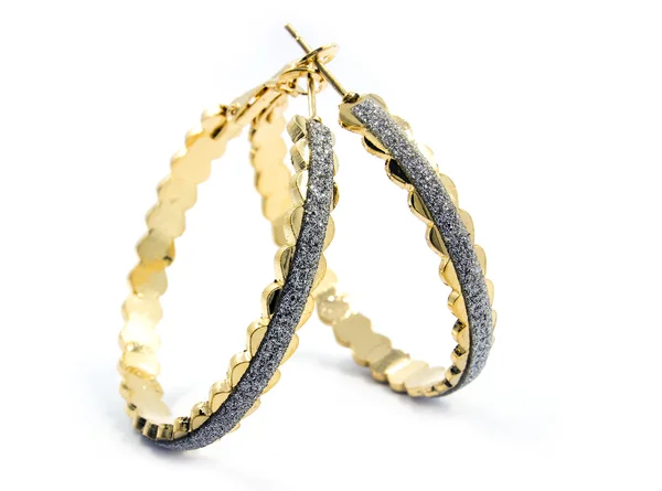 Earrings - Gold and silver finish — Stock Photo, Image
