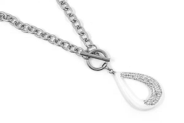 Collier pour femme - Acier inoxydable, cristaux et céramique — Photo