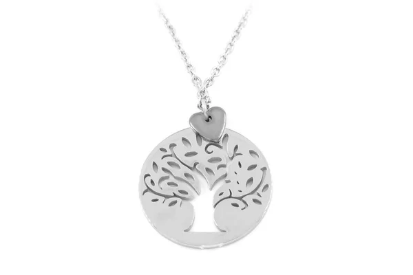 Jewelry pendant. Tree of life theme. Stainless steel. One color background. OEM product