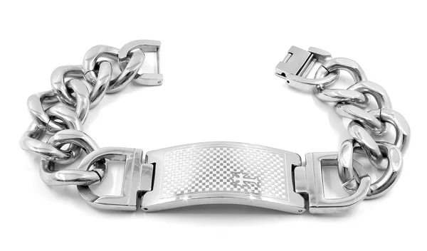 Pulsera masiva de los hombres, acero inoxidable quirúrgico — Foto de Stock