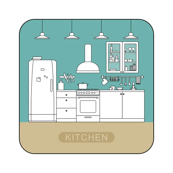 Εσωτερικό της κουζίνας. — Διανυσματικό Αρχείο