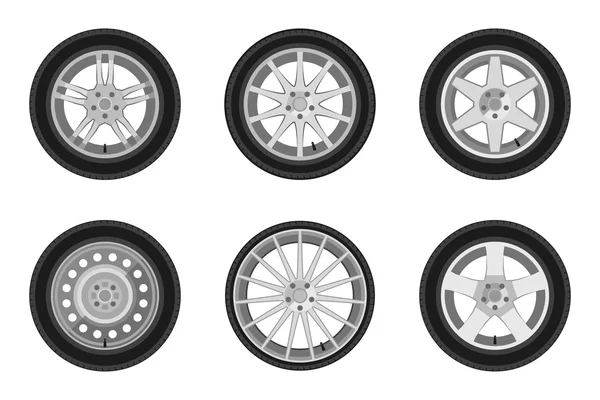 Auto wheels set. — Stock Vector