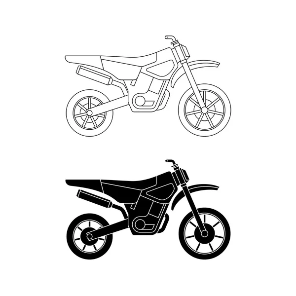 Motorcycle line icons. — Stock Vector