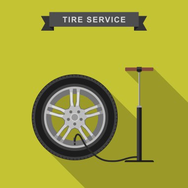 Lastik Servisi düz illüstrasyon.
