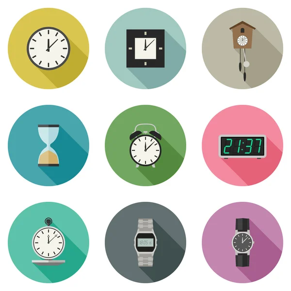 Clock icons set. Stock Illustration