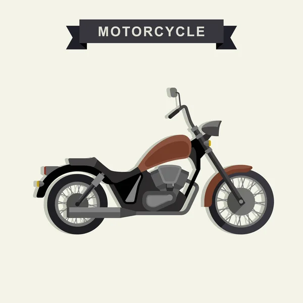 Motocicleta Chopper en estilo plano . — Vector de stock