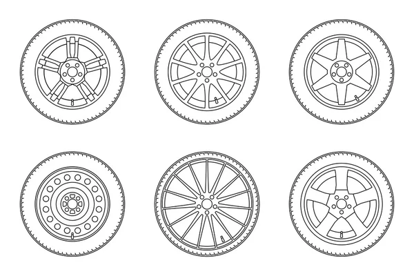 Set ruote lineari . — Vettoriale Stock