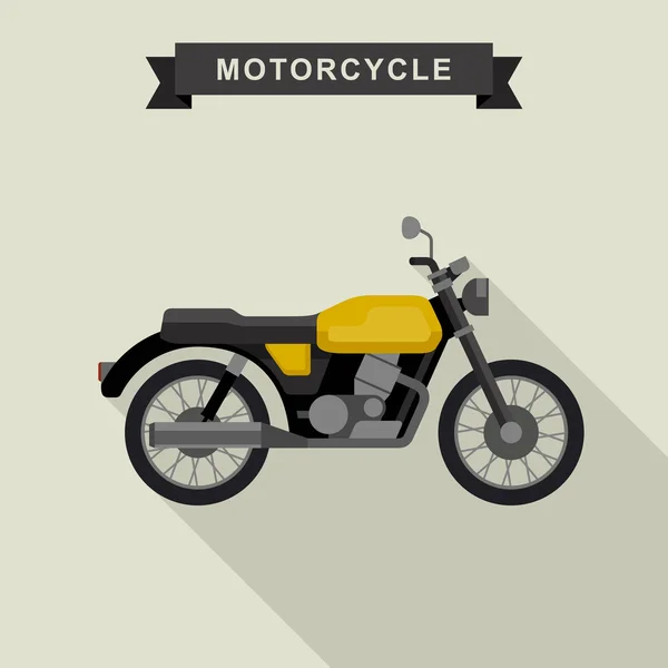 Yellow classic bike. — Stock Vector