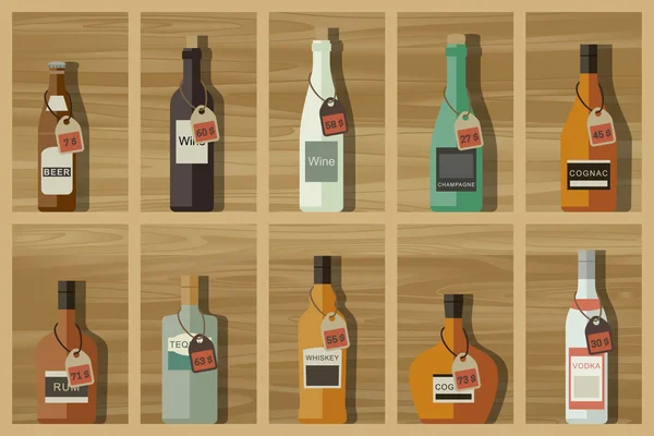 Iconos de bebidas alcohólicas — Vector de stock