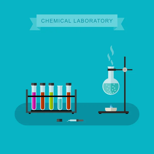 Banner químico de laboratorio . — Vector de stock