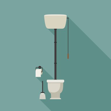 Retro tuvalet illüstrasyon