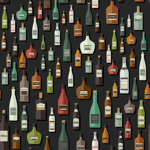 Botellas patrón sin costura — Archivo Imágenes Vectoriales