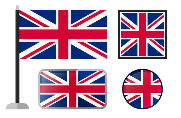 Ícones da bandeira britânica . — Vetor de Stock