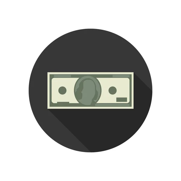 Dollar platte pictogram — Stockvector