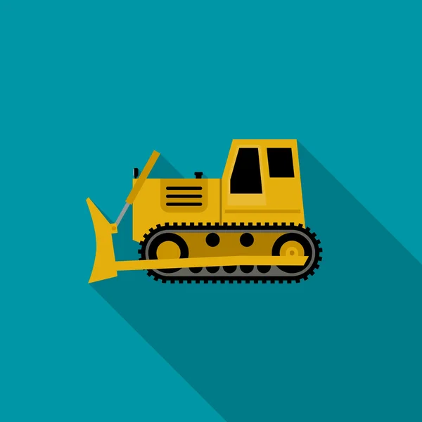 Dozer icône plate . — Image vectorielle