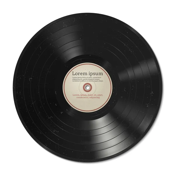 Vinyl record met stof op het oppervlak. — Stockvector