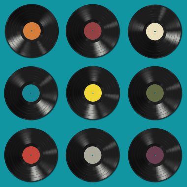 vinil kayıtları desen
