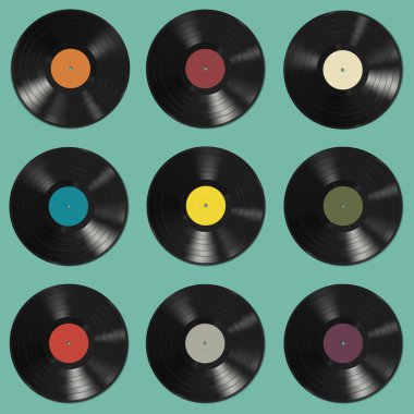 vinil kayıtları desen