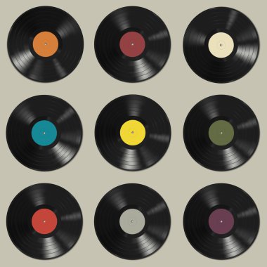vinil kayıtları desen