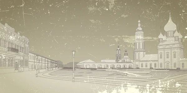 Rus şehri görüntü kartı.