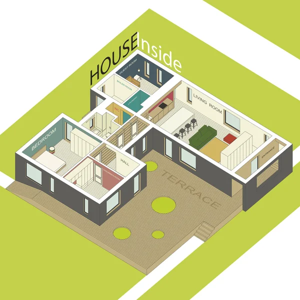 Huis in — Stockvector