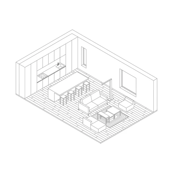 Wohnzimmer — Stockvektor