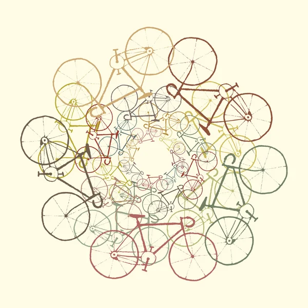 Gekleurde fietsen. — Stockvector