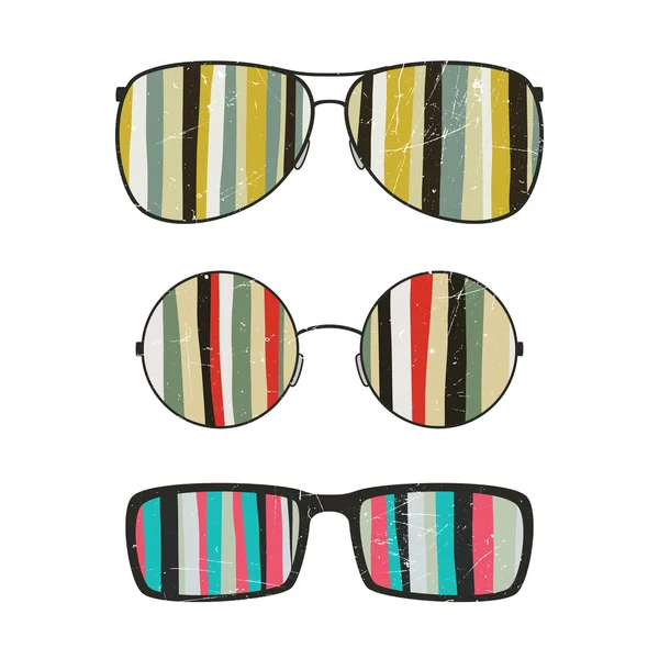 Солнечные очки с полосатым отражением — стоковый вектор
