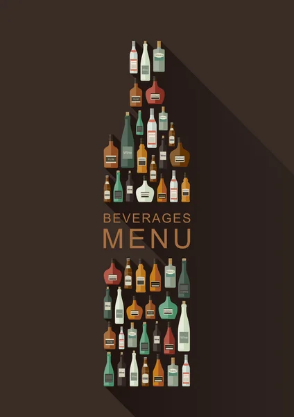 Alcoholic beverages menu — Stock Vector