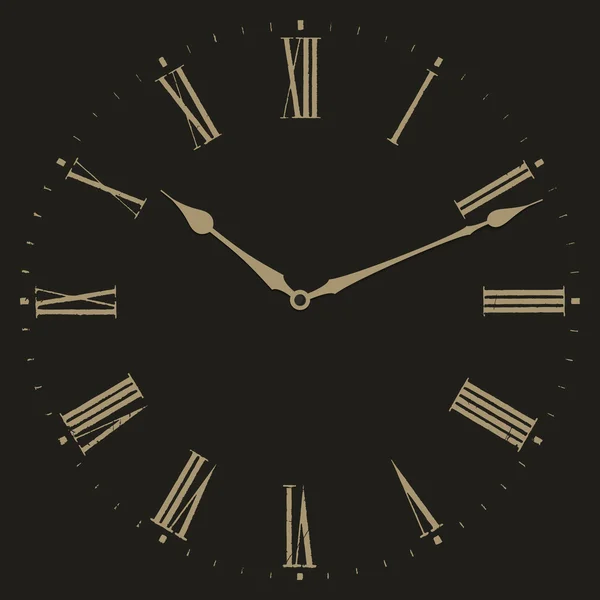 Illustration de l'horloge sur fond noir . — Image vectorielle