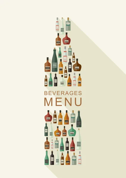 Alcoholic beverages menu — Stock Vector