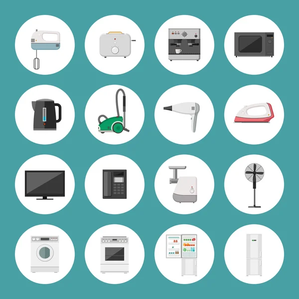 Household appliance icons — Stock Vector