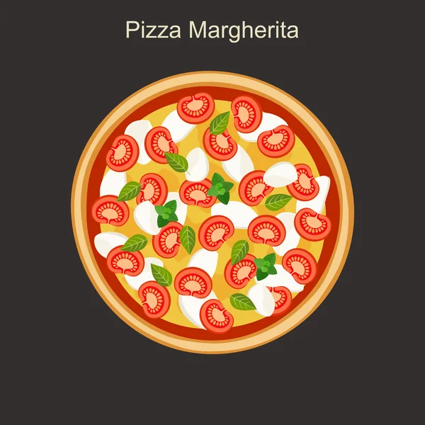 Pizza margherita — Stockvector