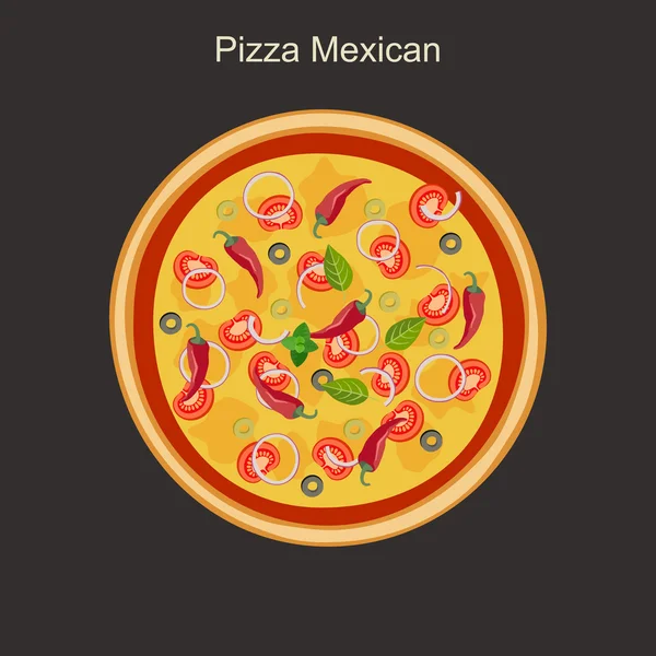 Pizza mexicana — Stockvector