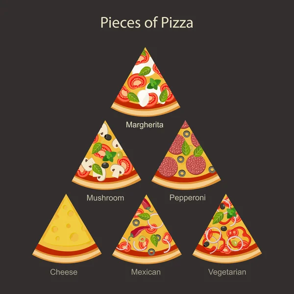 Des morceaux de pizza — Image vectorielle