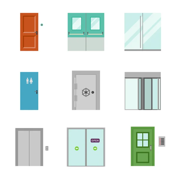 Conjunto de iconos de puertas . — Vector de stock