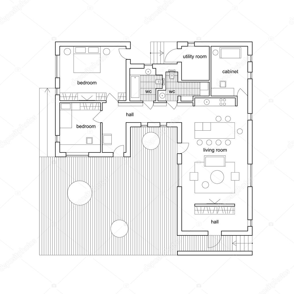 architectural-house-plan-stock-vector-image-by-bolotoff-88084166
