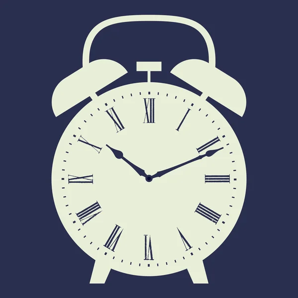 Illustration de l'horloge sur fond bleu foncé . — Image vectorielle