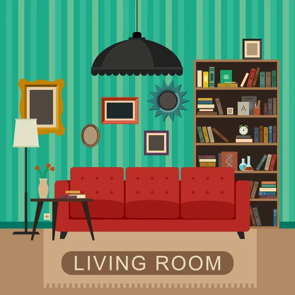 Living room interior. — Stock Vector