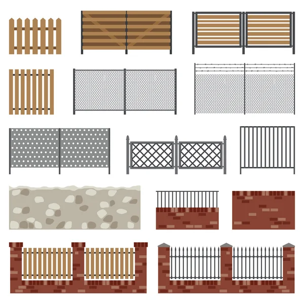 Simple flat fences. — Stock Vector