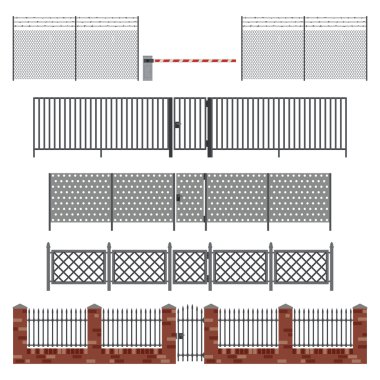 Metal çitler ve gates.