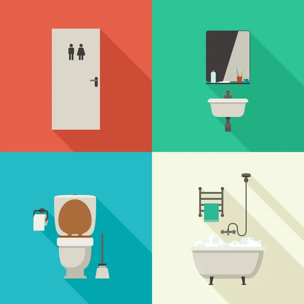 Illustrations simples de salle de bain . — Image vectorielle