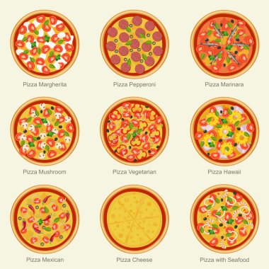 Pizza Icons set.