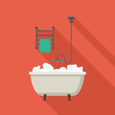Banyo düz illüstrasyon.