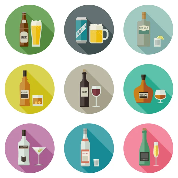 Dranken en dranken pictogrammen. — Stockvector