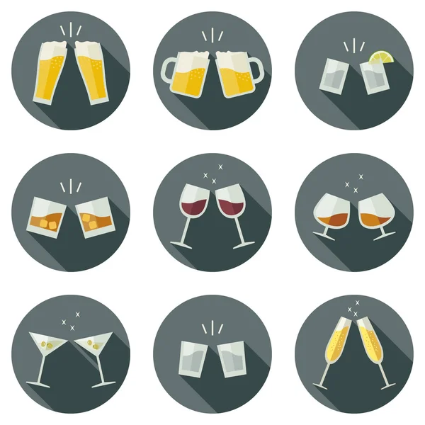 Clink iconos de gafas . — Vector de stock