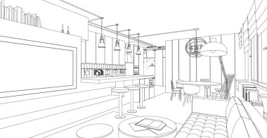 İç vektör çizim.