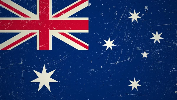 Bandera australiana con textura grunge . — Vector de stock