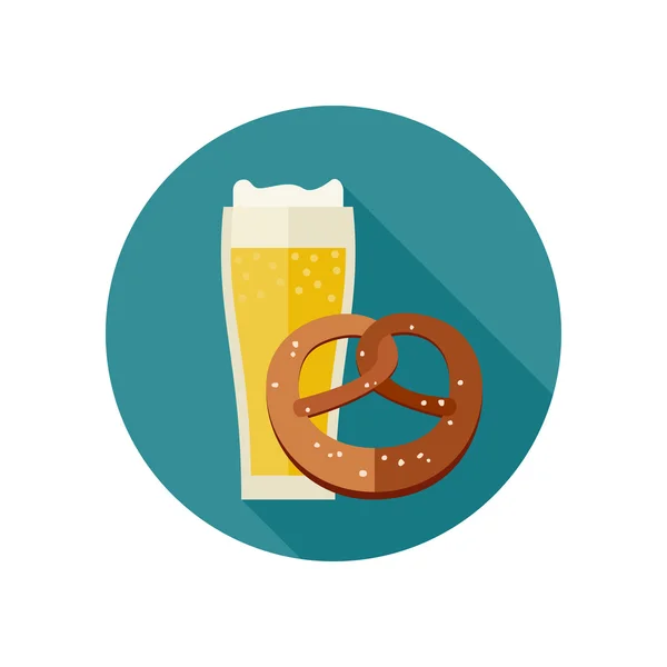 啤酒和椒盐饼干 — 图库矢量图片